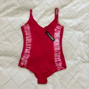 Hand dyed bodysuit onesie by Of Earth & Salt fuchsia NWT